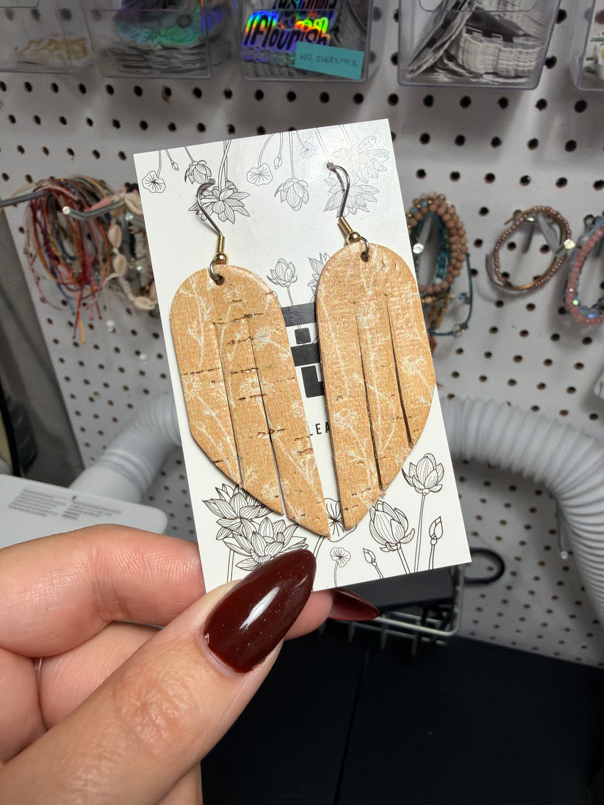 Autumn Straw Flowers Mini Fringe Earrings
