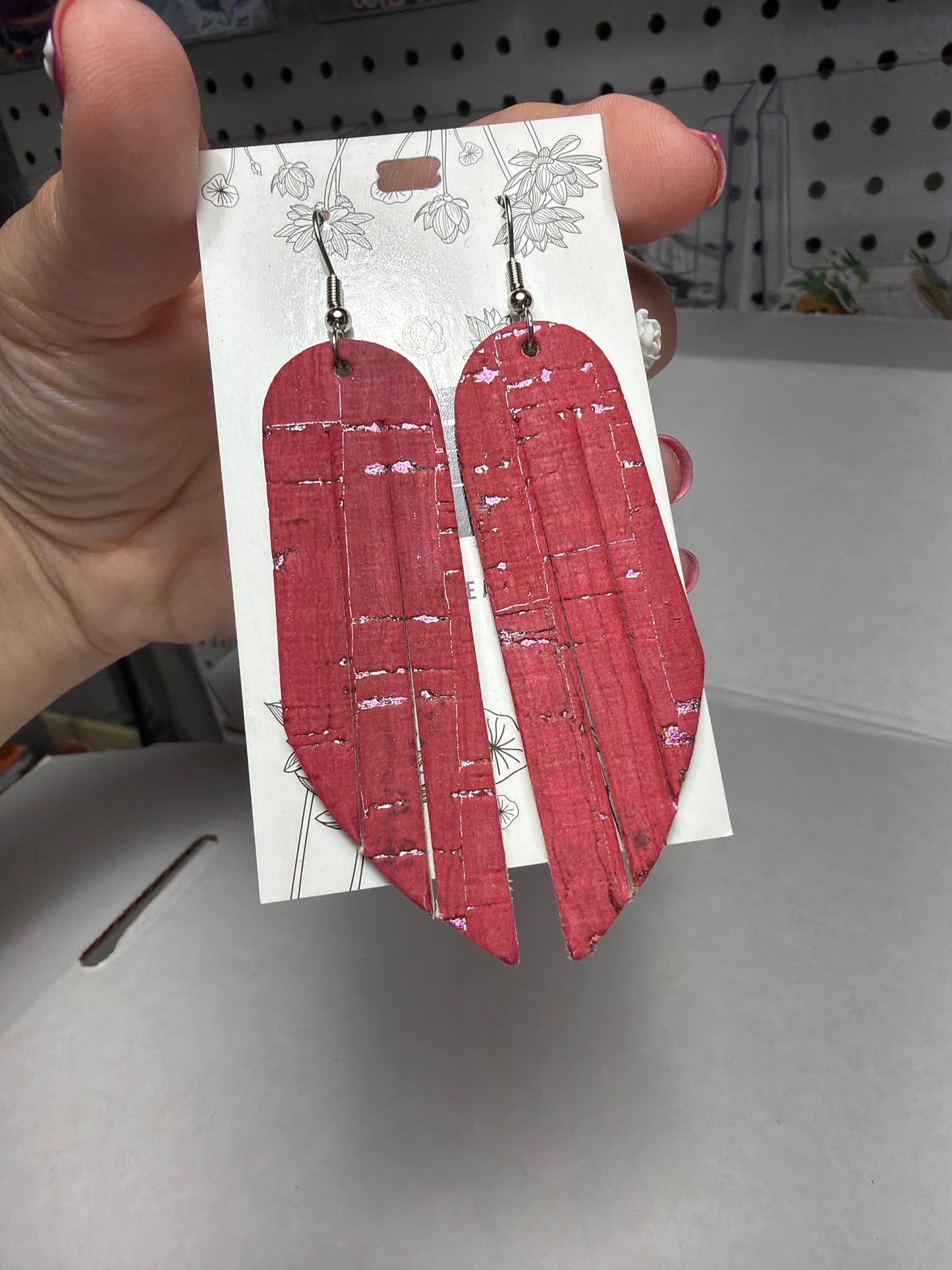 Raspberry Slush Fringe - only 1 pair!