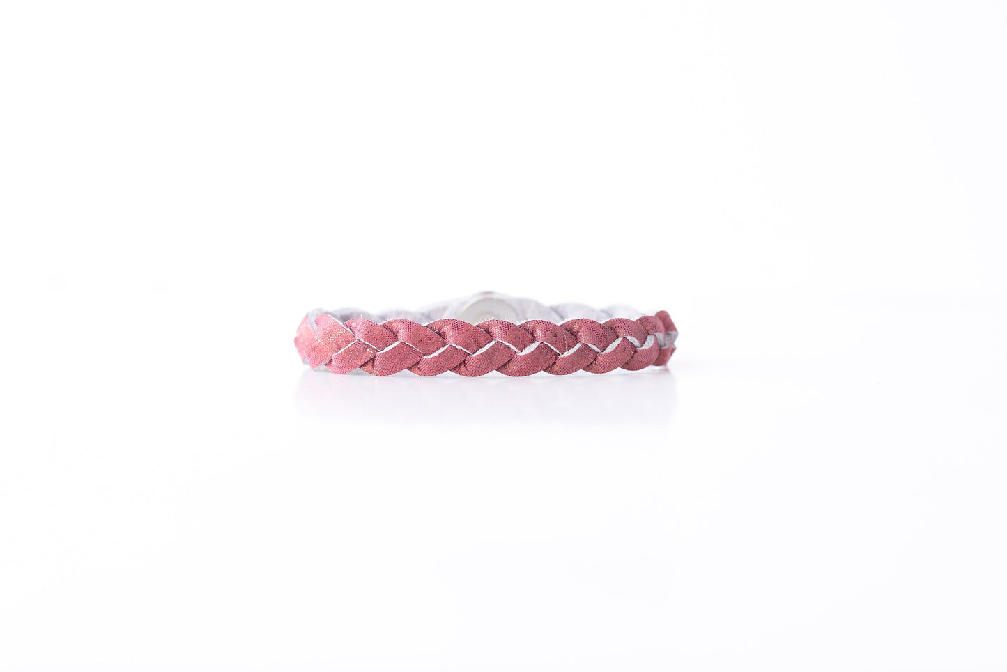 Braided Leather Bracelet / Rouge