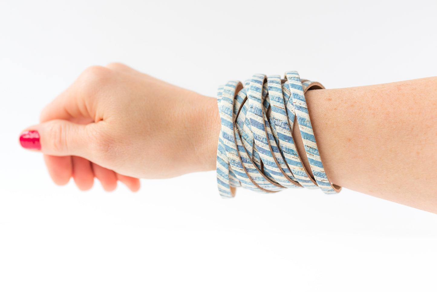 Leather Bracelet / Original Sliced Wrap Cuff / Seaside Cork / Extra Large