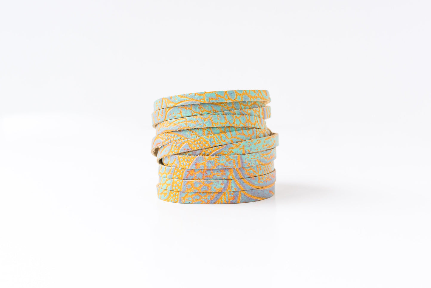 Leather Bracelet / Original Sliced Wrap Cuff / Summer Dreams / Regular