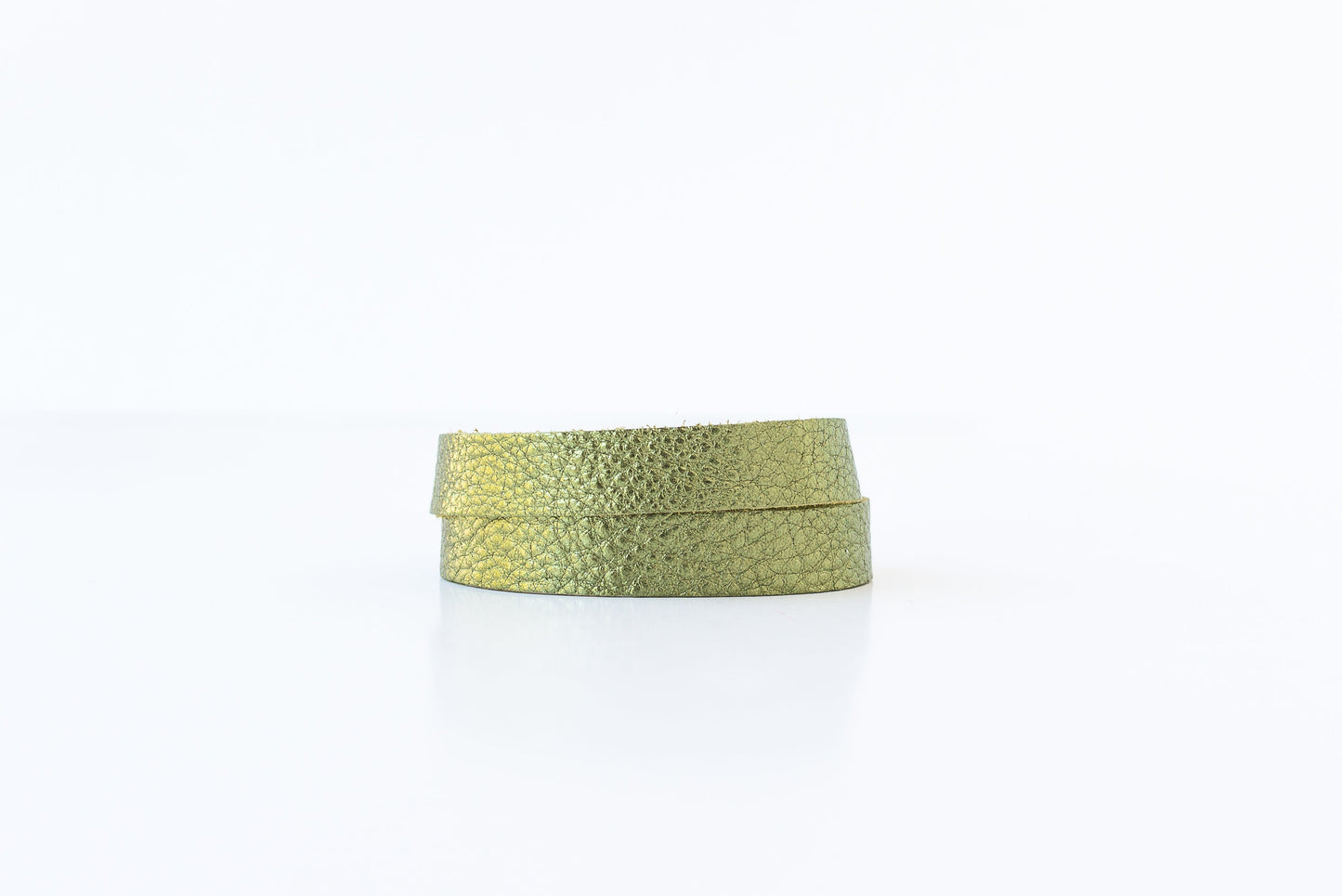Leather Bracelet / Slim Wrap Cuff / Soft Olive / Regular