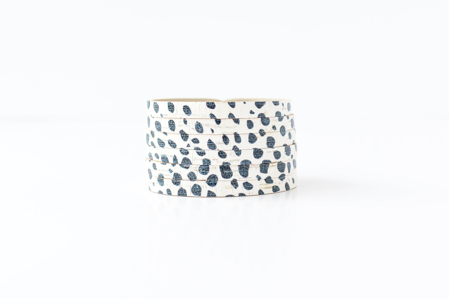 Leather Bracelet / Original Sliced Cuff / Dottie Cork / Small