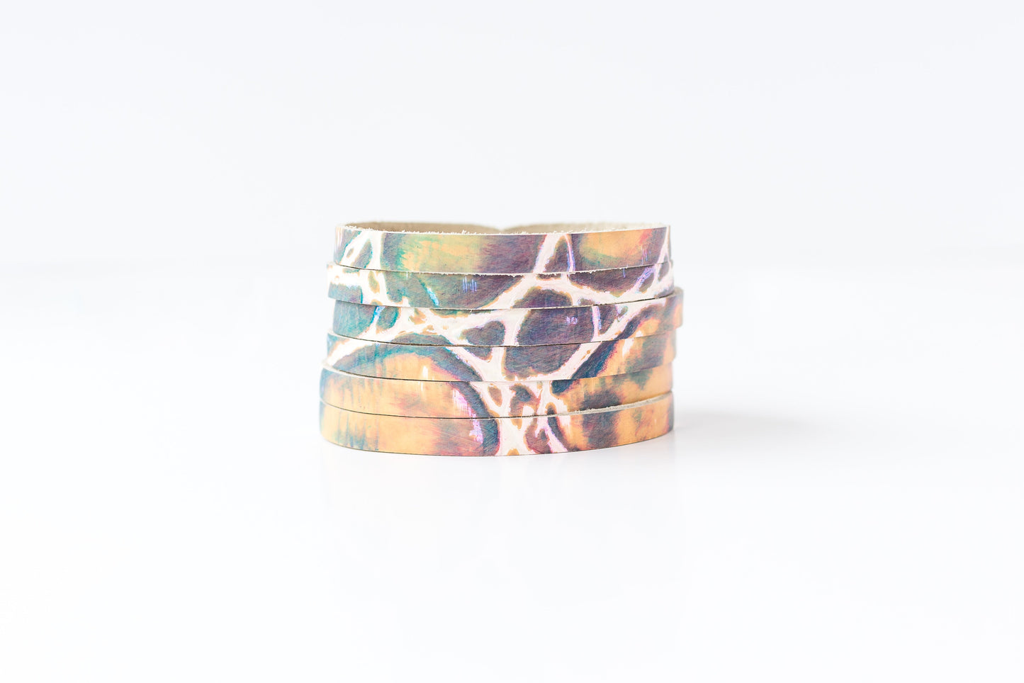 Leather Bracelet / Original Sliced Cuff / Prism Reptile / Extra Large