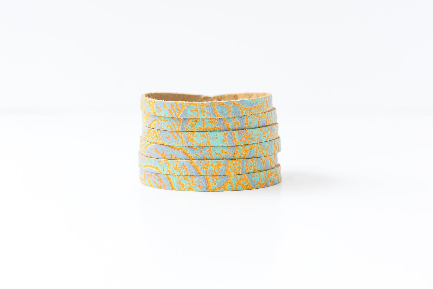 Leather Bracelet / Original Sliced Cuff / Summer Dreams / Extra Large