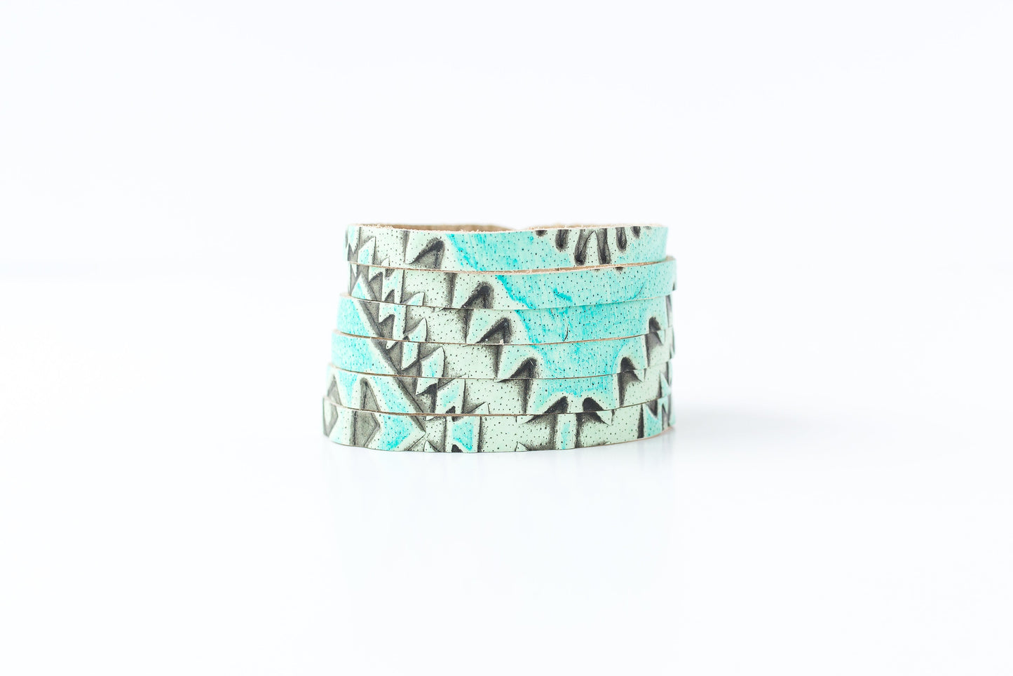 Leather Bracelet / Original Sliced Cuff / Arizona Turquoise / Extra Large