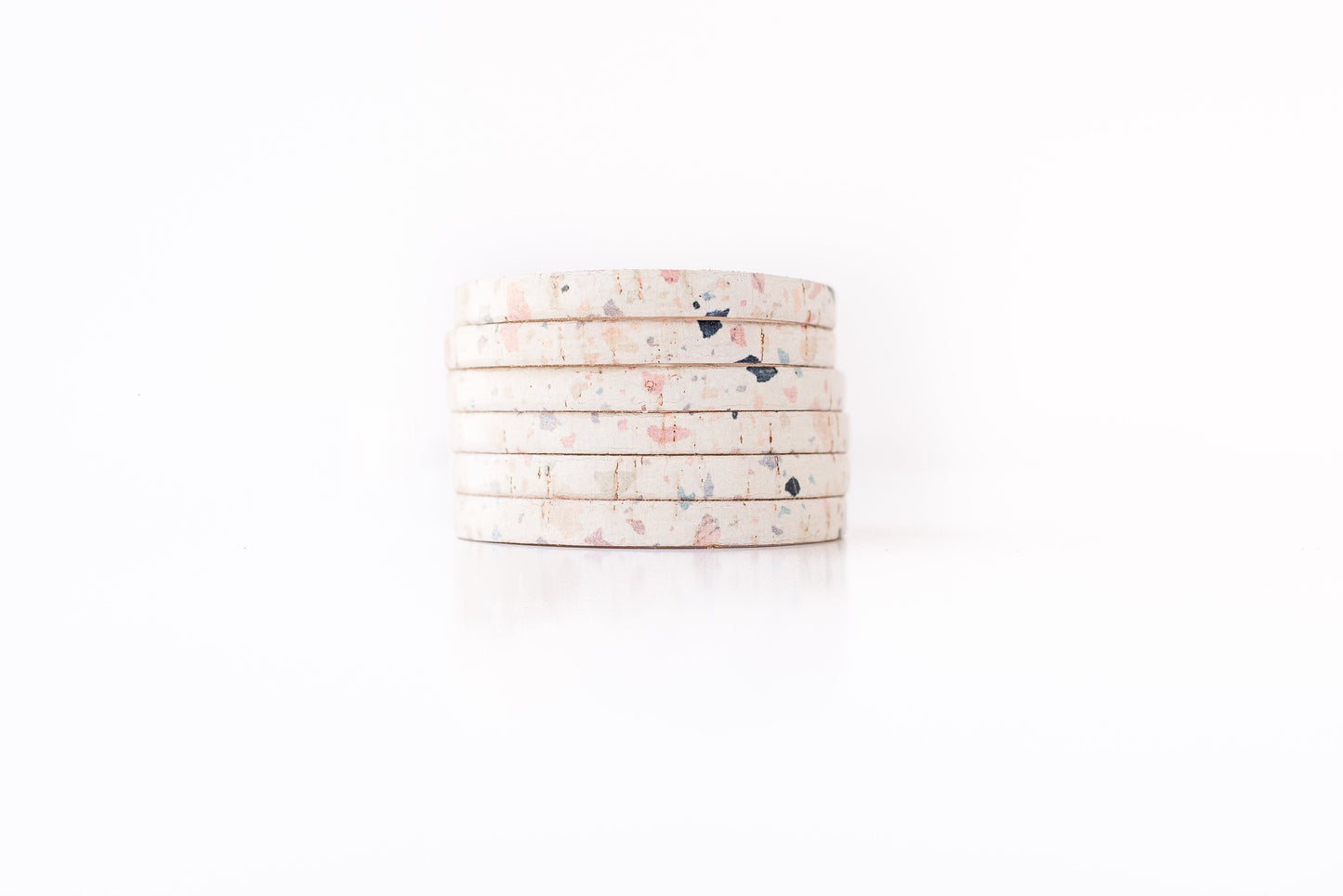 Leather Bracelet / Original Sliced Cuff / Light Terrazzo Cork / Extra Large