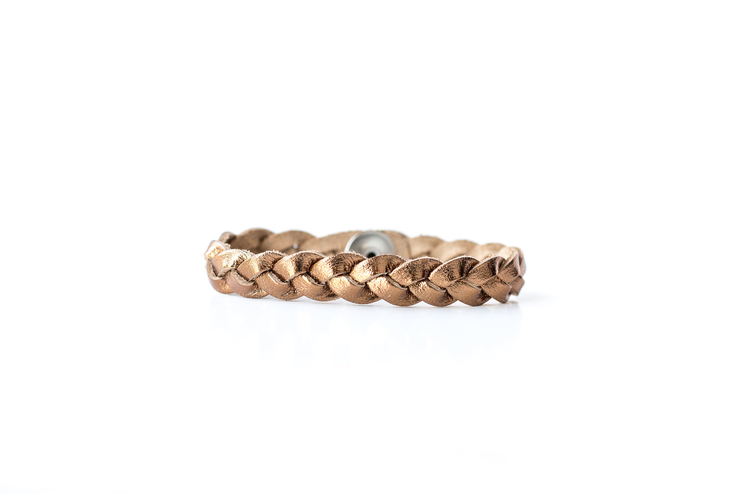 Braided Leather Bracelet / Metallic Bronze