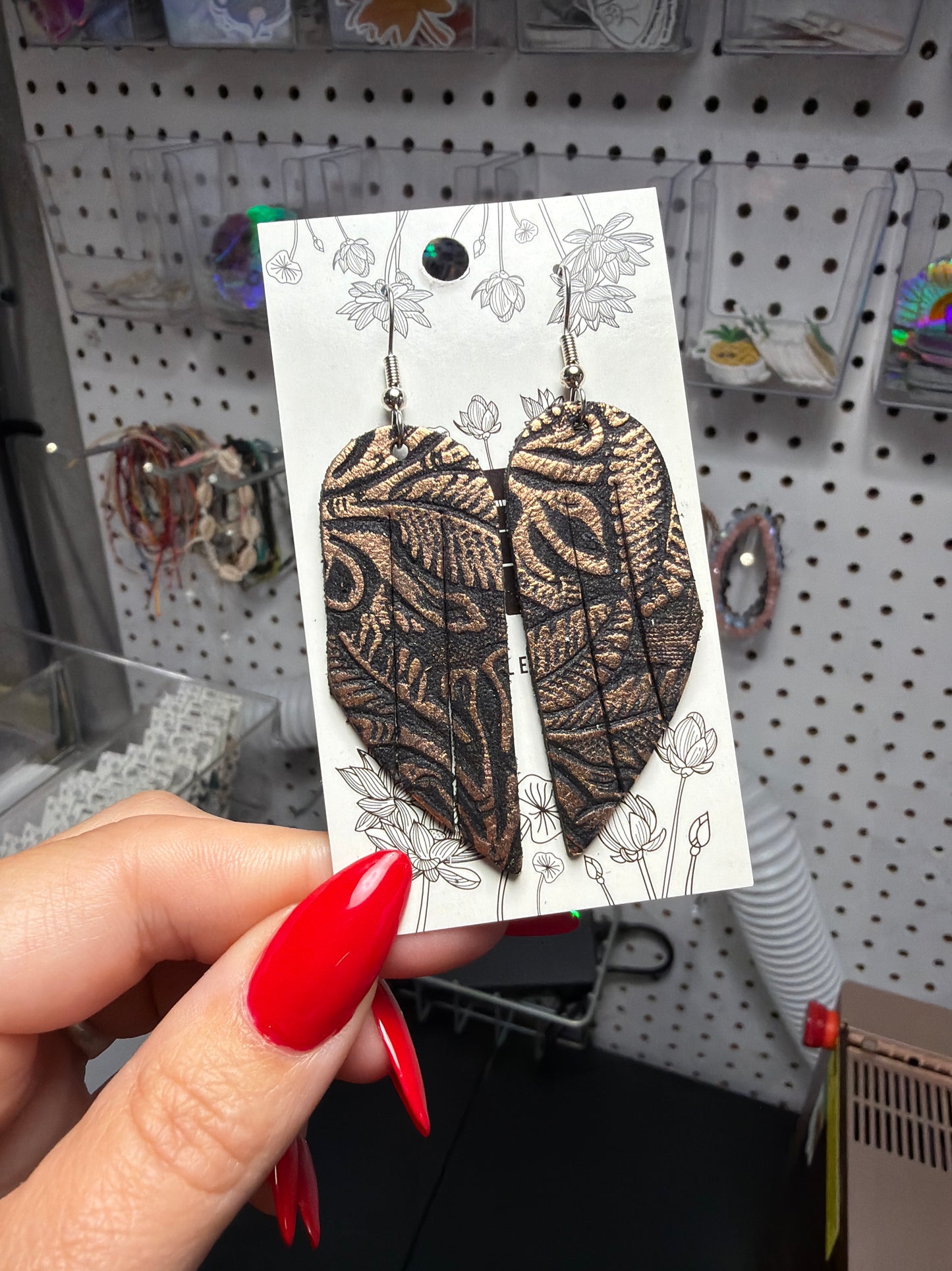 Black & Copper Western Floral Mini Fringe