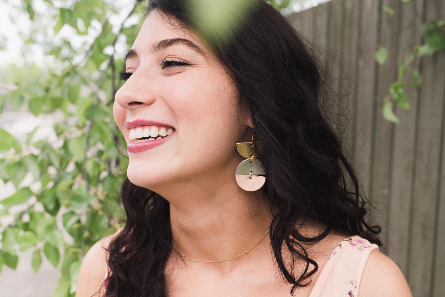 Leather Earrings / Mila / Saddle Brown
