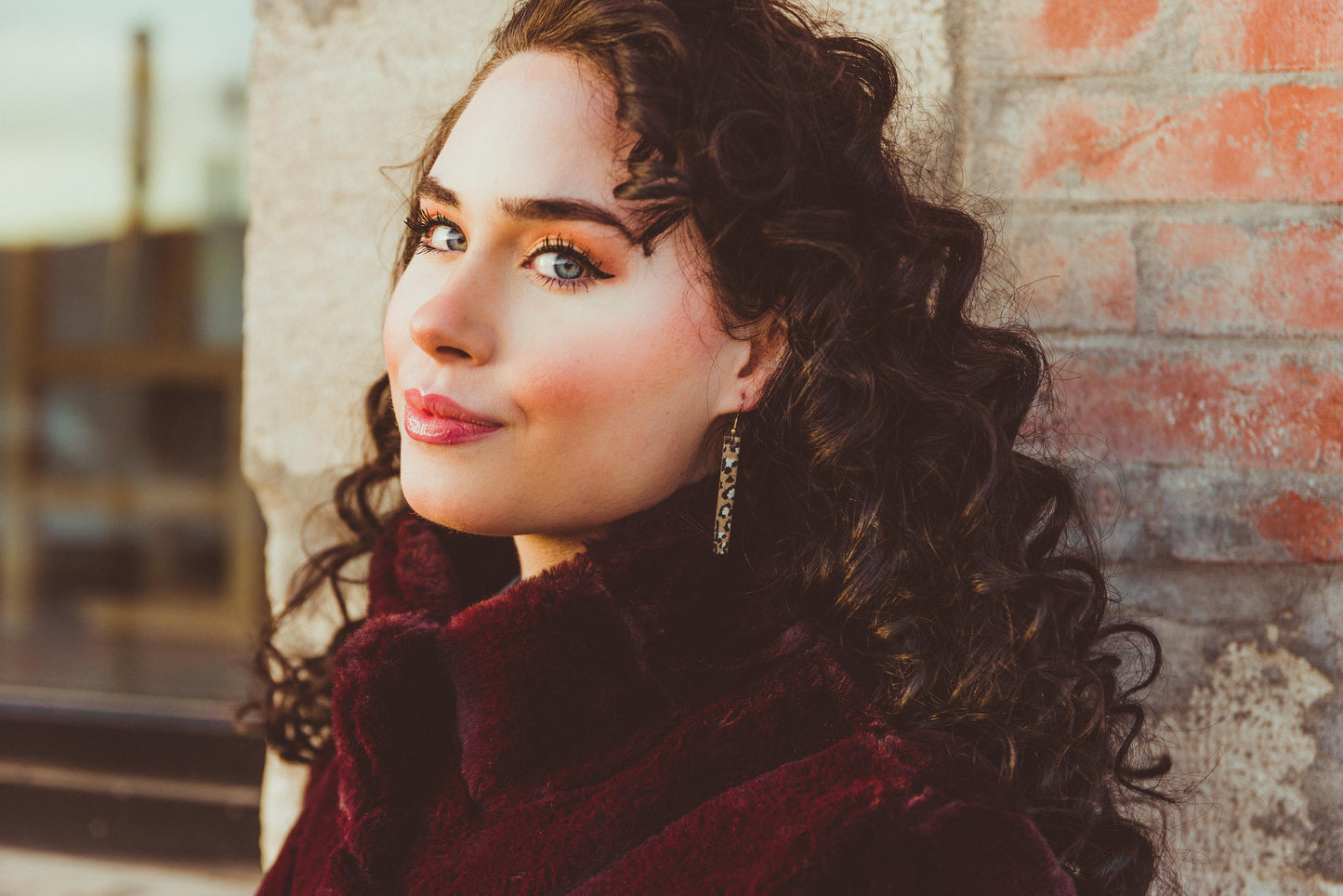 Leather Earrings / Simple / Mahogany