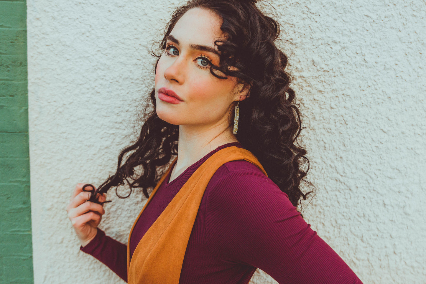 Leather Earrings / Simple / Chocolate Brown