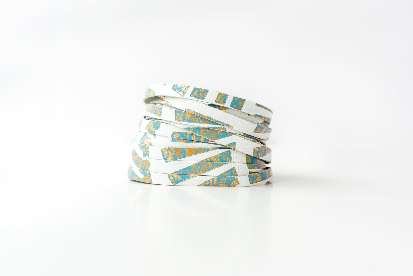 Leather Bracelet / Original Sliced Wrap Cuff / Sunshade / Small