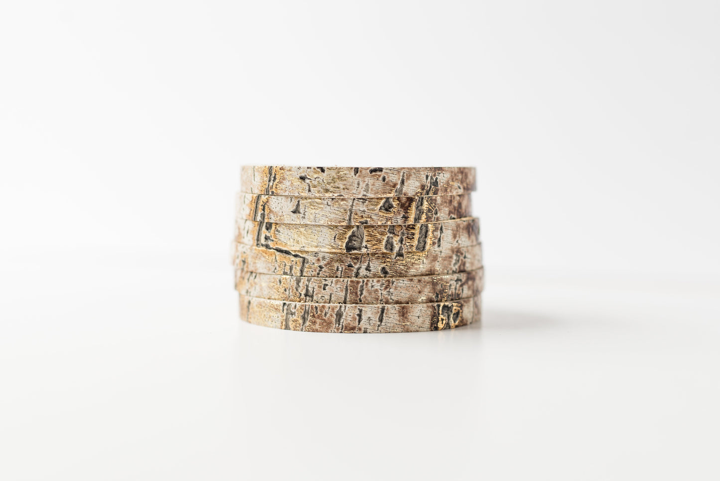 Leather Bracelet / Original Sliced Cuff / Driftwood Ivory / Extra Large