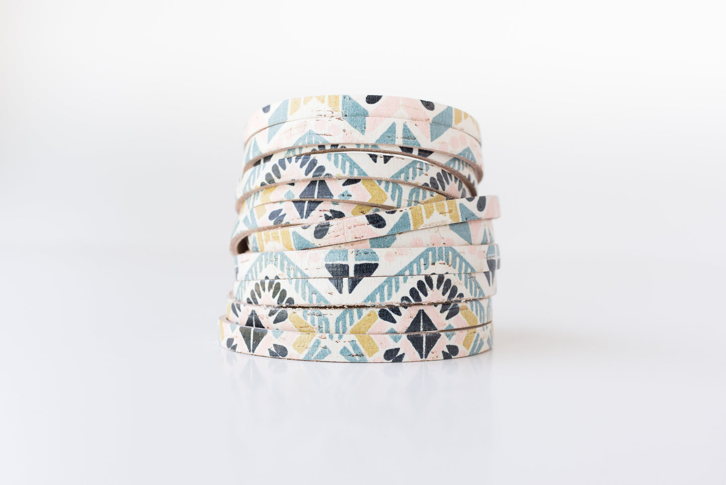Leather Bracelet / Original Sliced Wrap Cuff / Morocco Cork / Regular