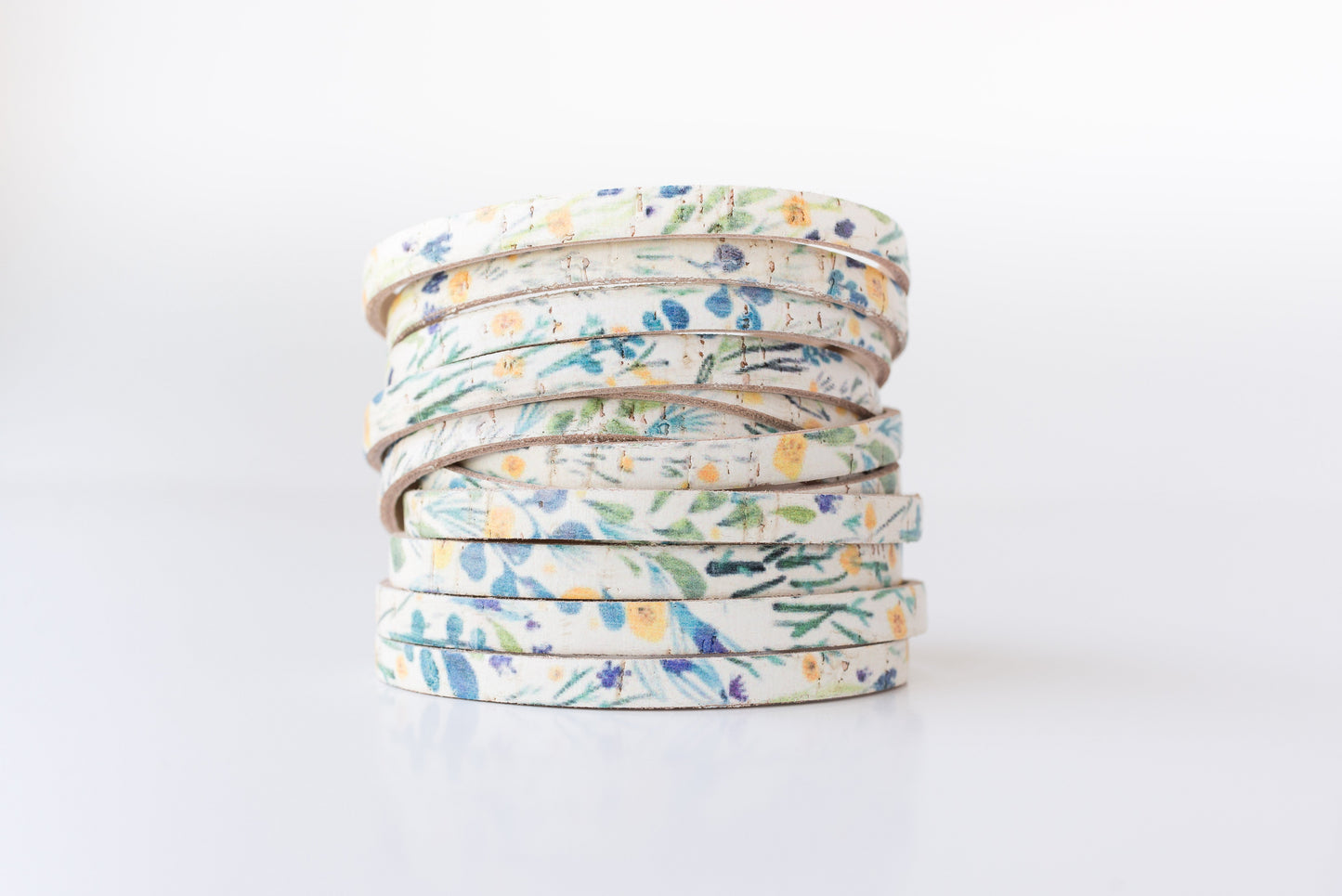 Leather Bracelet / Original Sliced Wrap Cuff / Springy Cork / Extra Large