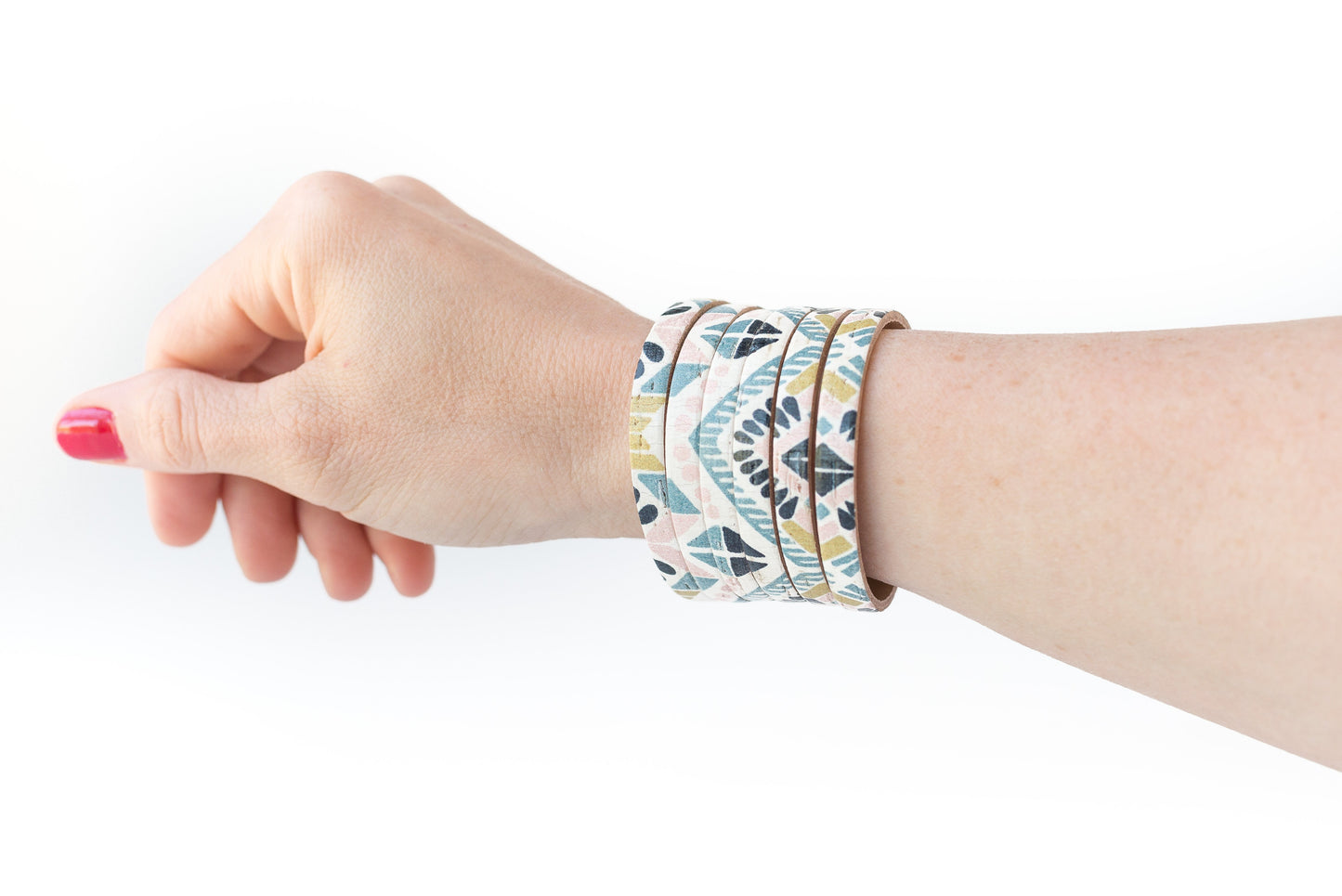 Leather Bracelet / Original Sliced Cuff / Morocco Cork / Small