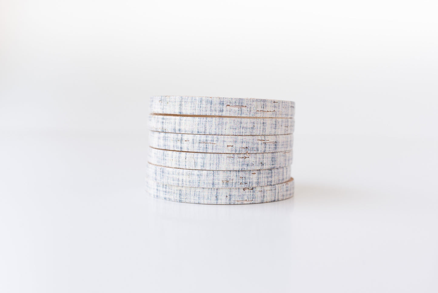 Leather Bracelet / Original Sliced Cuff / Denim Cork / Extra Large