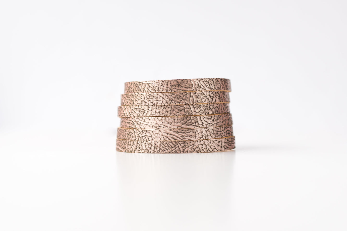 Leather Bracelet / Original Sliced Cuff / Antique Rosegold / Extra Large