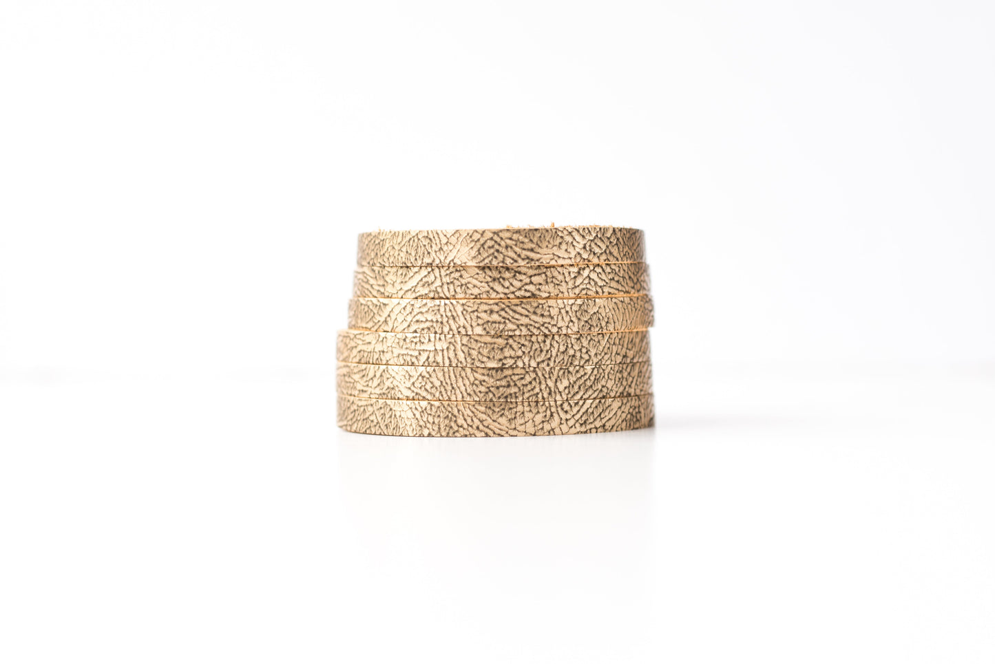 Leather Bracelet / Original Sliced Cuff / Antique Gold / Extra Large