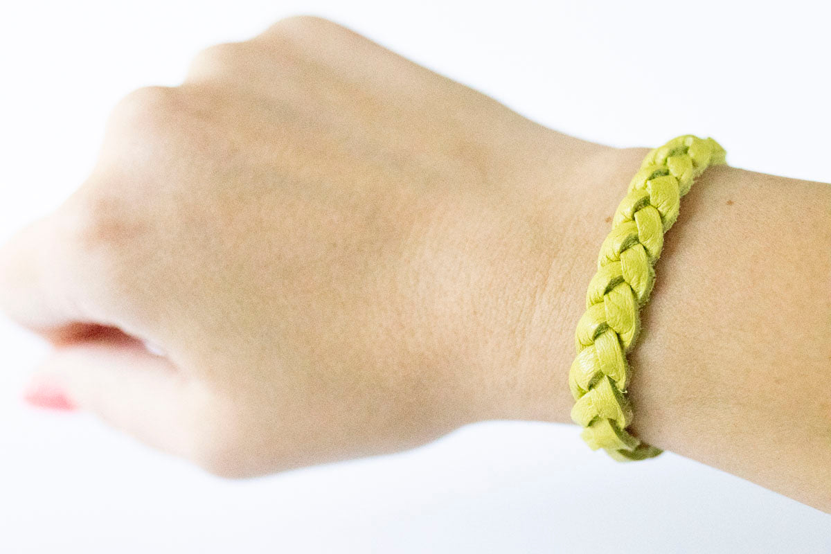 Braided Leather Bracelet / Fresh Citrus / Regular