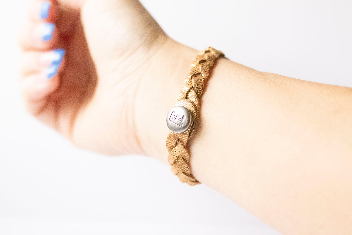 Braided Leather Bracelet / Gold Doubloon