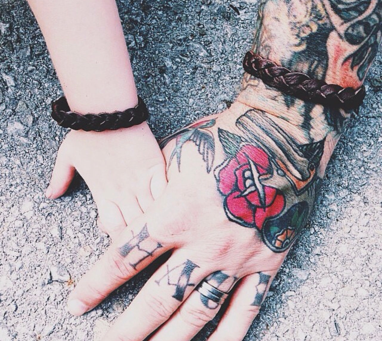 Braided Leather Bracelet / Metallic Bronze