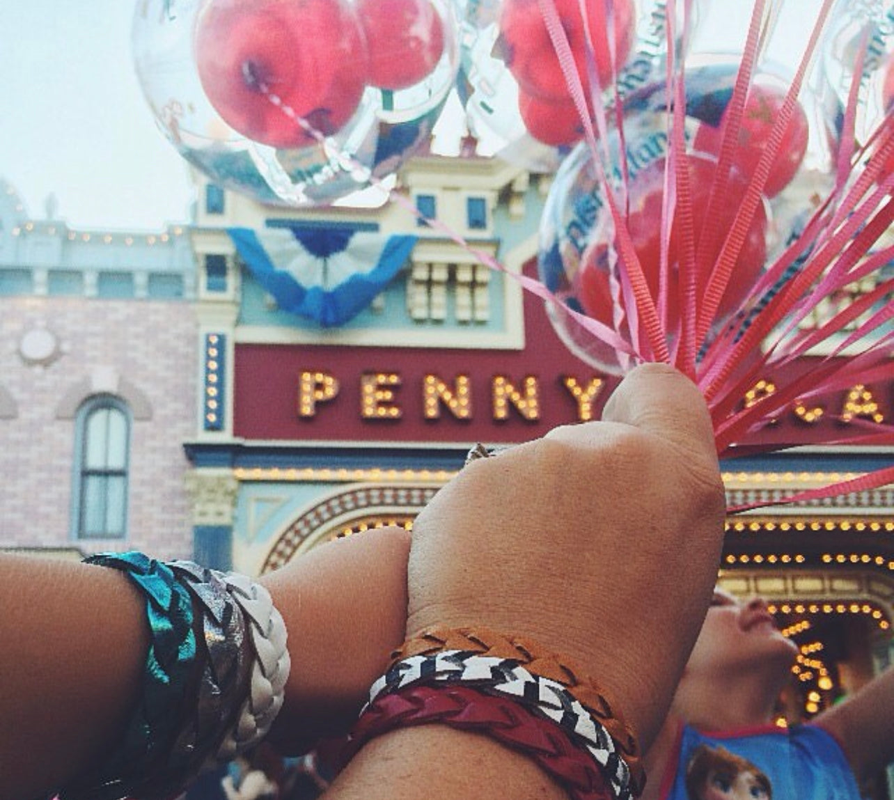 Braided Leather Bracelet / Candy Apple / Large