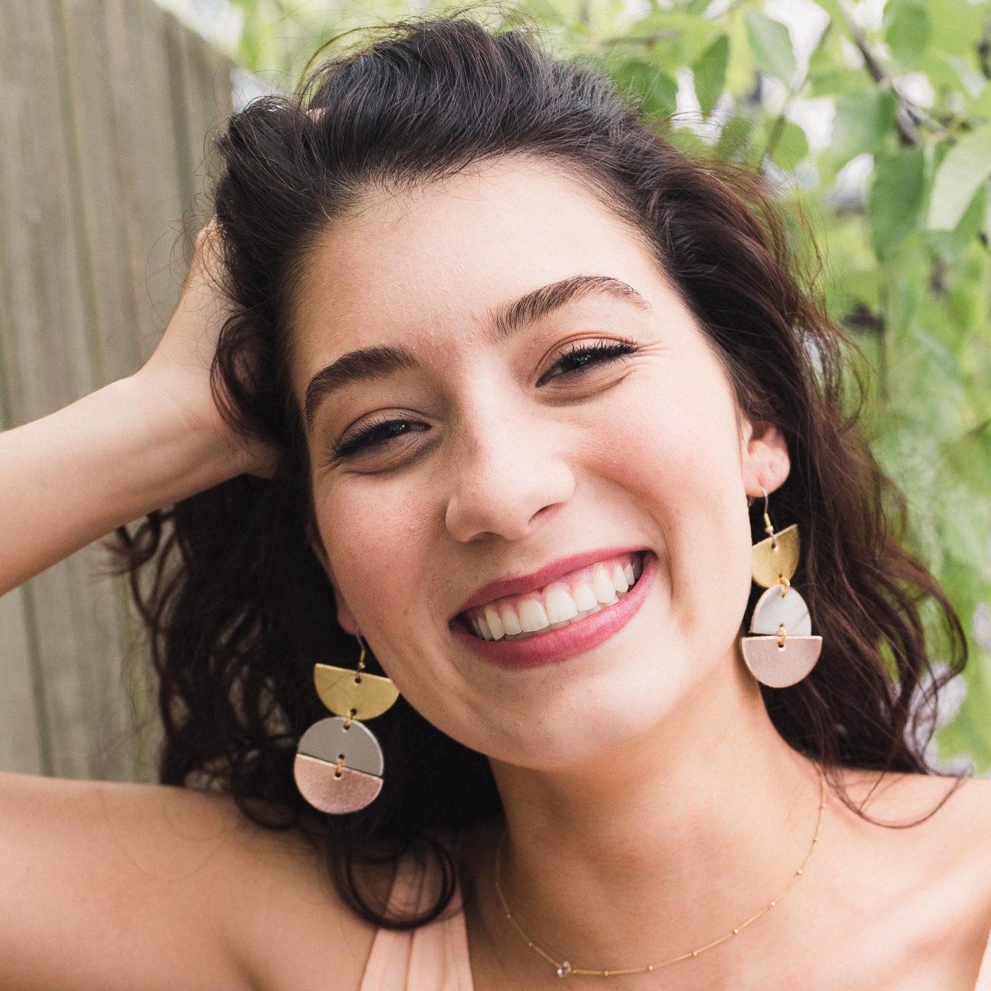 Leather Earrings / Mila / Saddle Brown