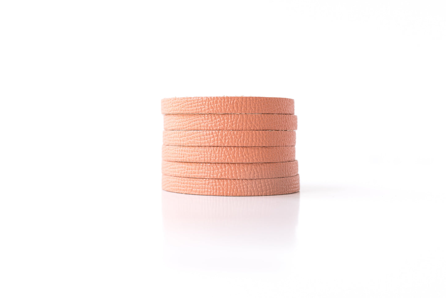 Leather Bracelet / Original Sliced Cuff / Coral Sands / Small
