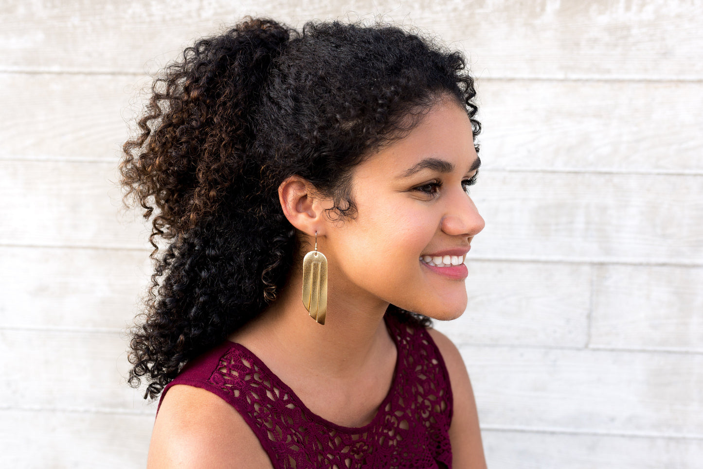Leather Earrings / Fringe / Spiced Cider