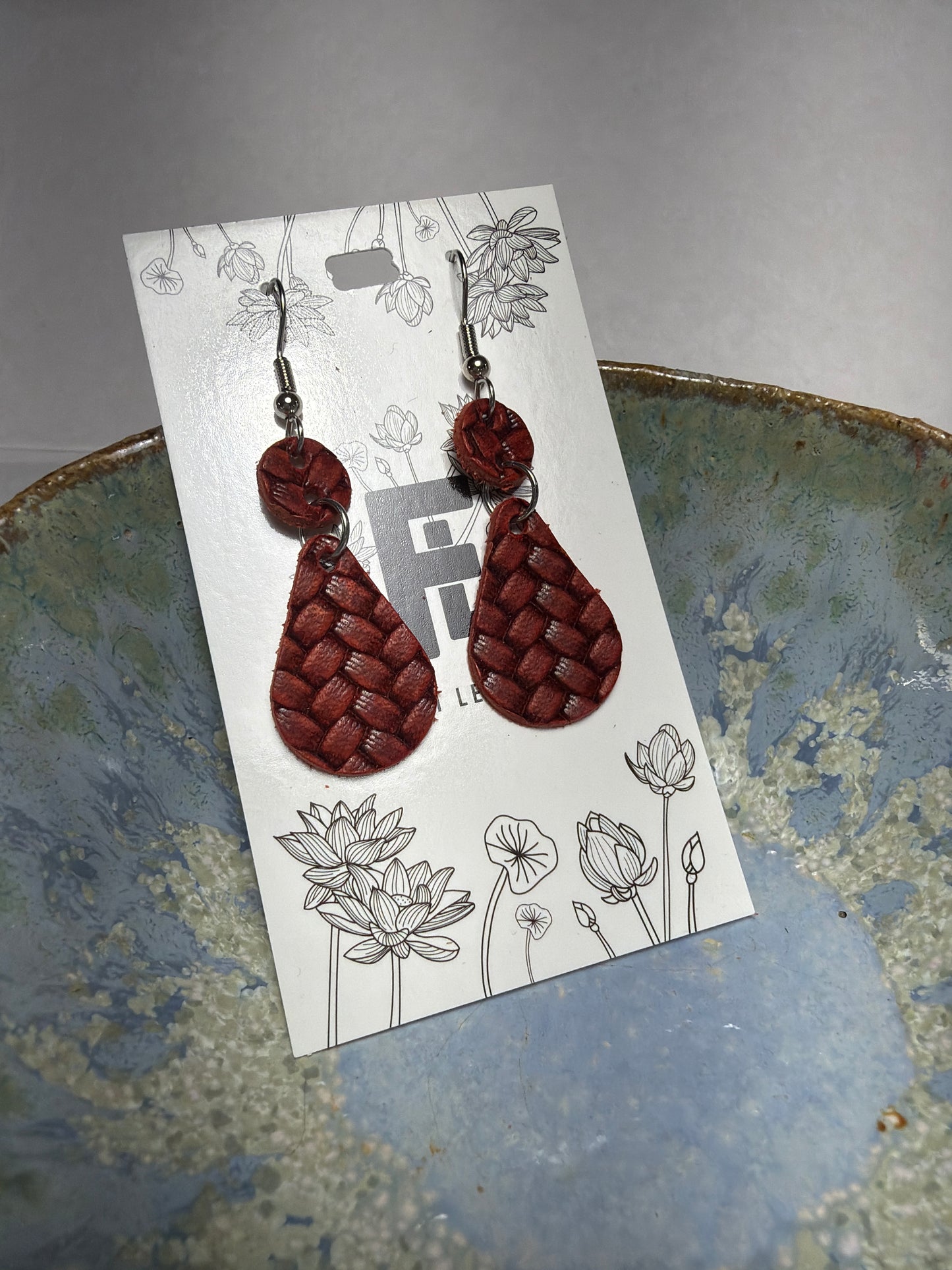 Woven Crimson Droplets - only pair!