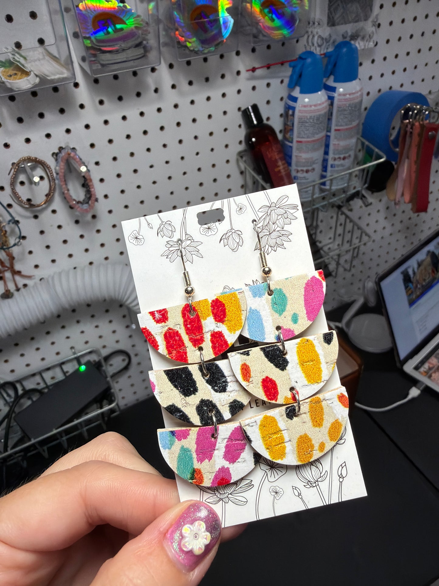 Tri Luna Earrings - Custom Leather