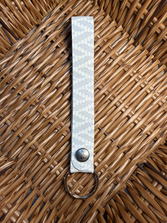 Silver Chevron Wristlet Keychain