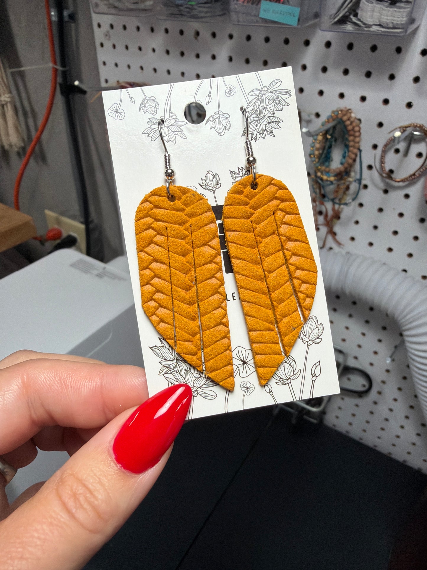 Mustard Woven Suede Mini Fringe