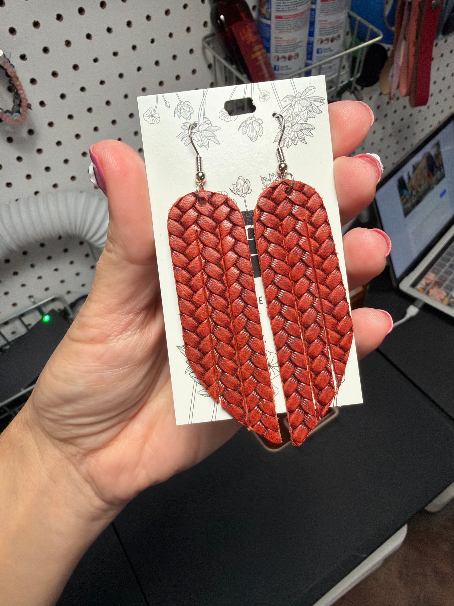 Woven Crimson Fringe - Only Pair