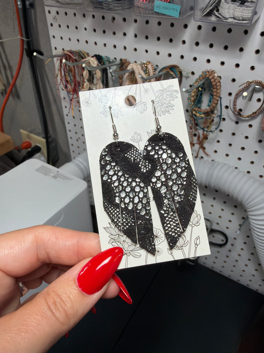Snakeskin Lace Mini Fringe