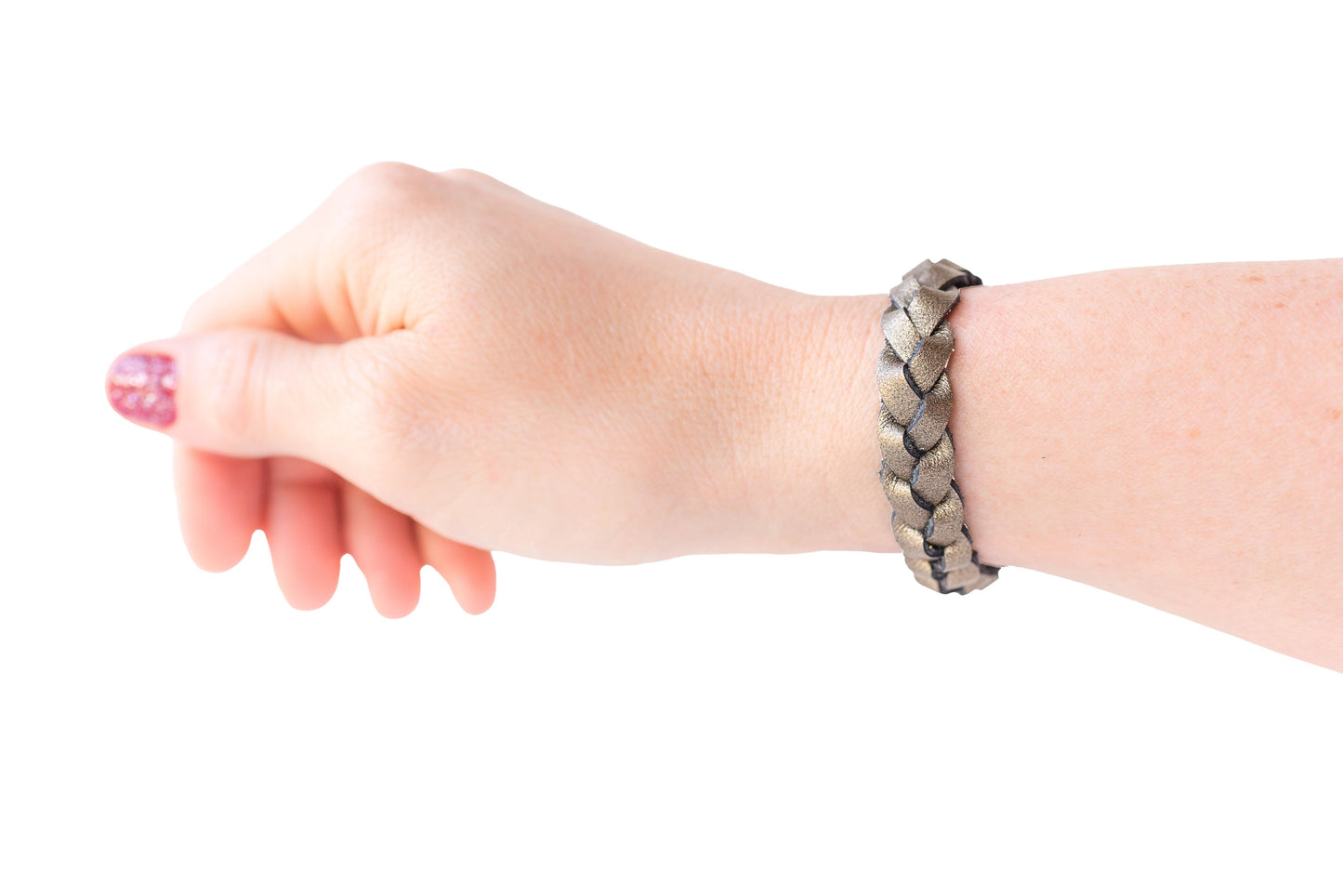 Braided Leather Bracelet / Aged Bronze