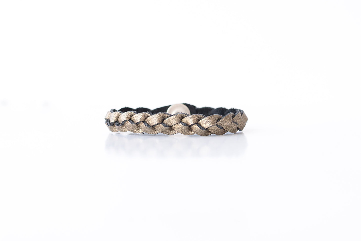 Braided Leather Bracelet / Aged Bronze