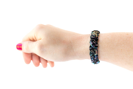 Braided Leather Bracelet / Cosmic Space / Regular