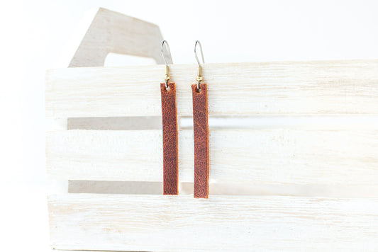 Leather Earrings / Simple / Copper Cowboy