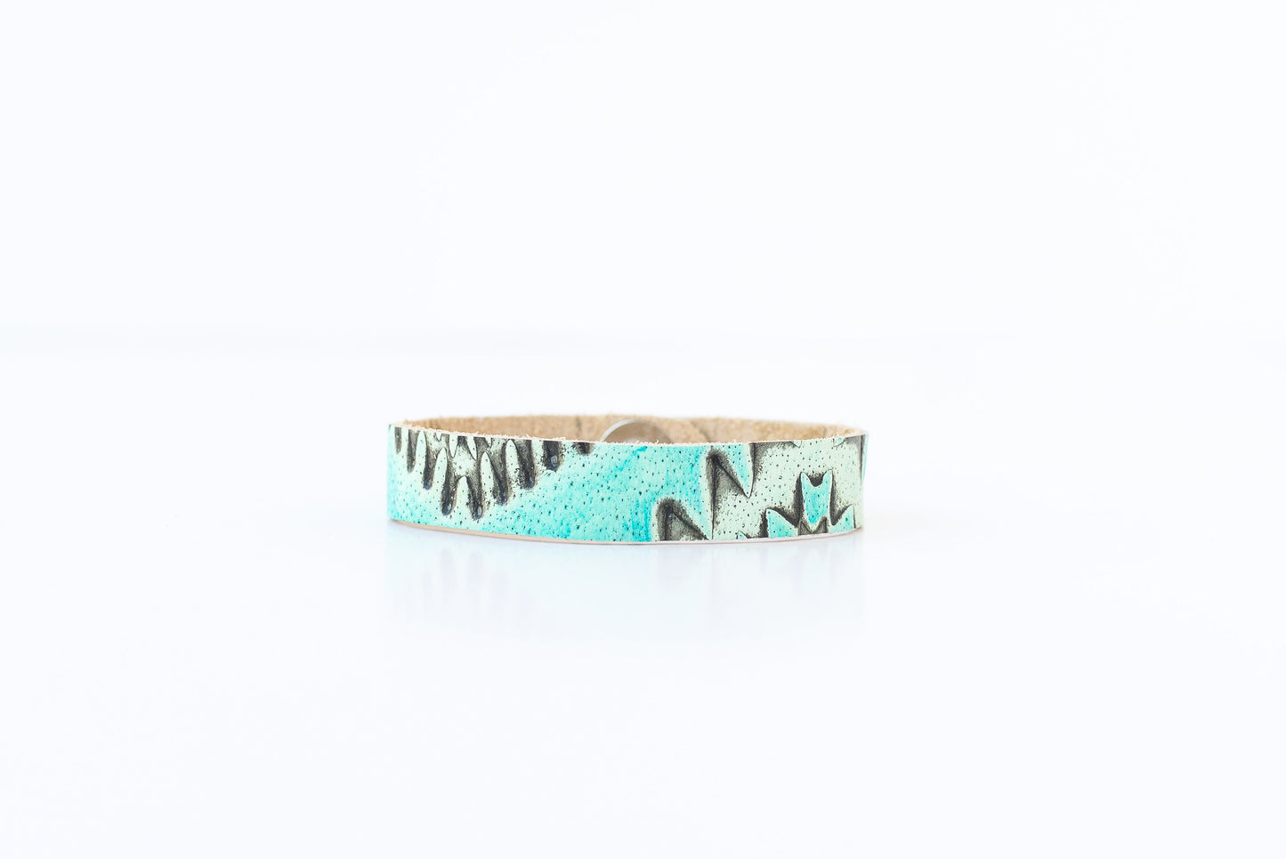 Leather Bracelet / Skinny Slim Cuff / Arizona Turquoise