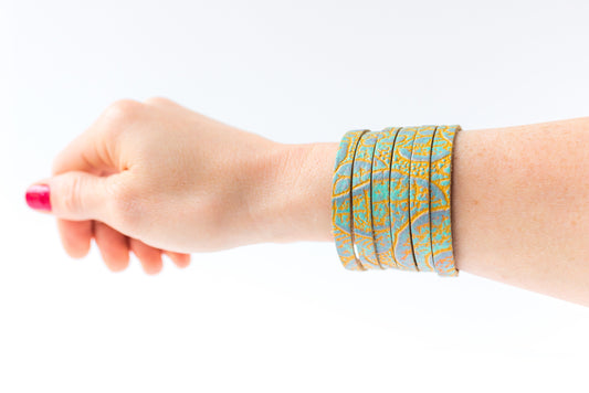 Leather Bracelet / Original Sliced Cuff / Summer Dreams / Extra Large