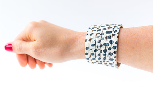 Leather Bracelet / Original Sliced Cuff / Dottie Cork / Regular