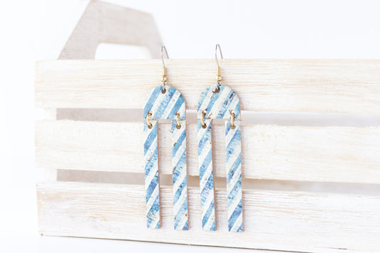 Leather Earrings / Sunrays / Seaside Cork