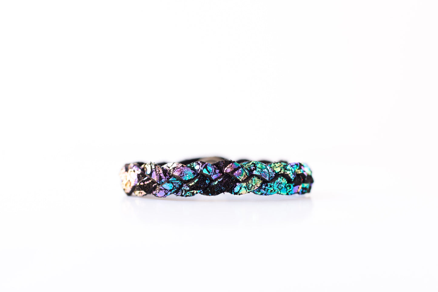 Braided Leather Bracelet / Cosmic Midnight