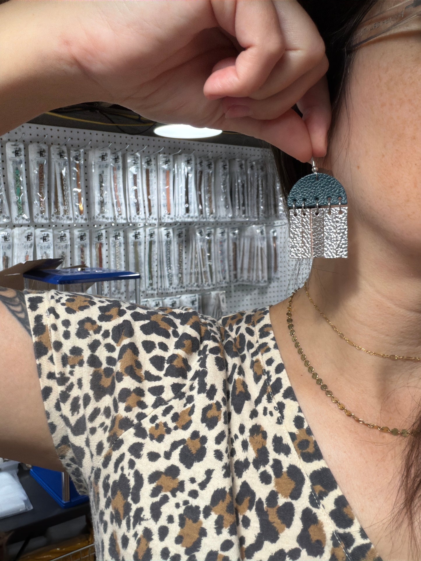 Teal Bay & Chrome Cinque Luci Earrings