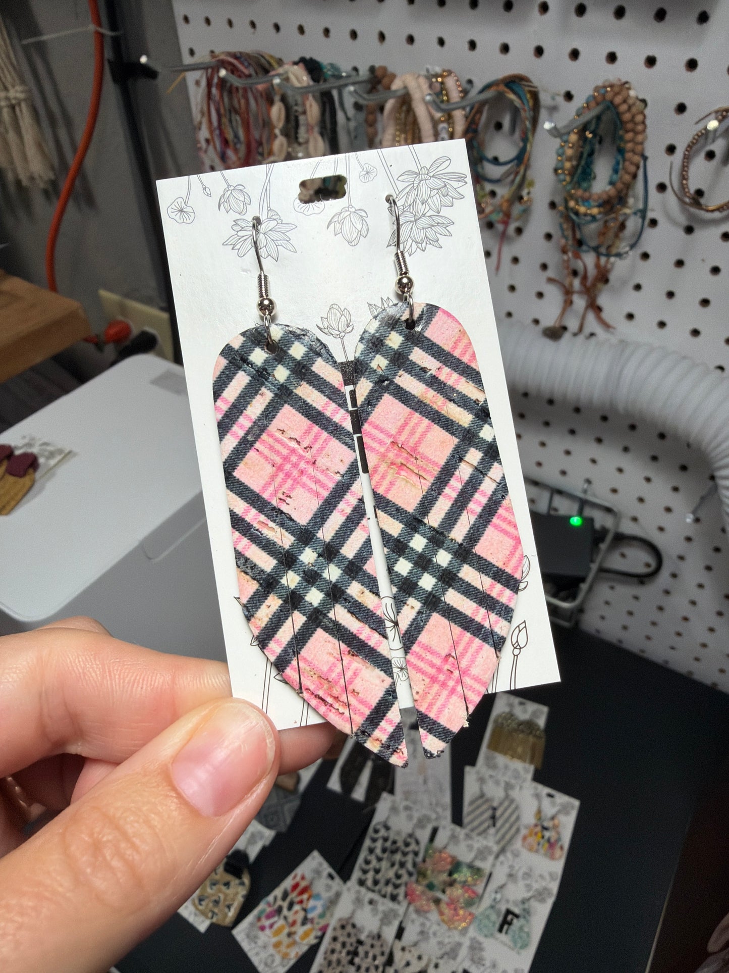 Pink Tartan Plaid Fringe