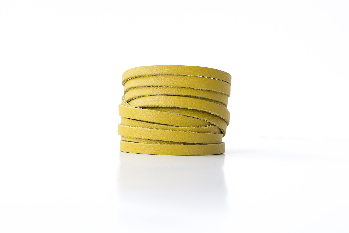 Leather Bracelet / Original Sliced Wrap Cuff / Pear / Small