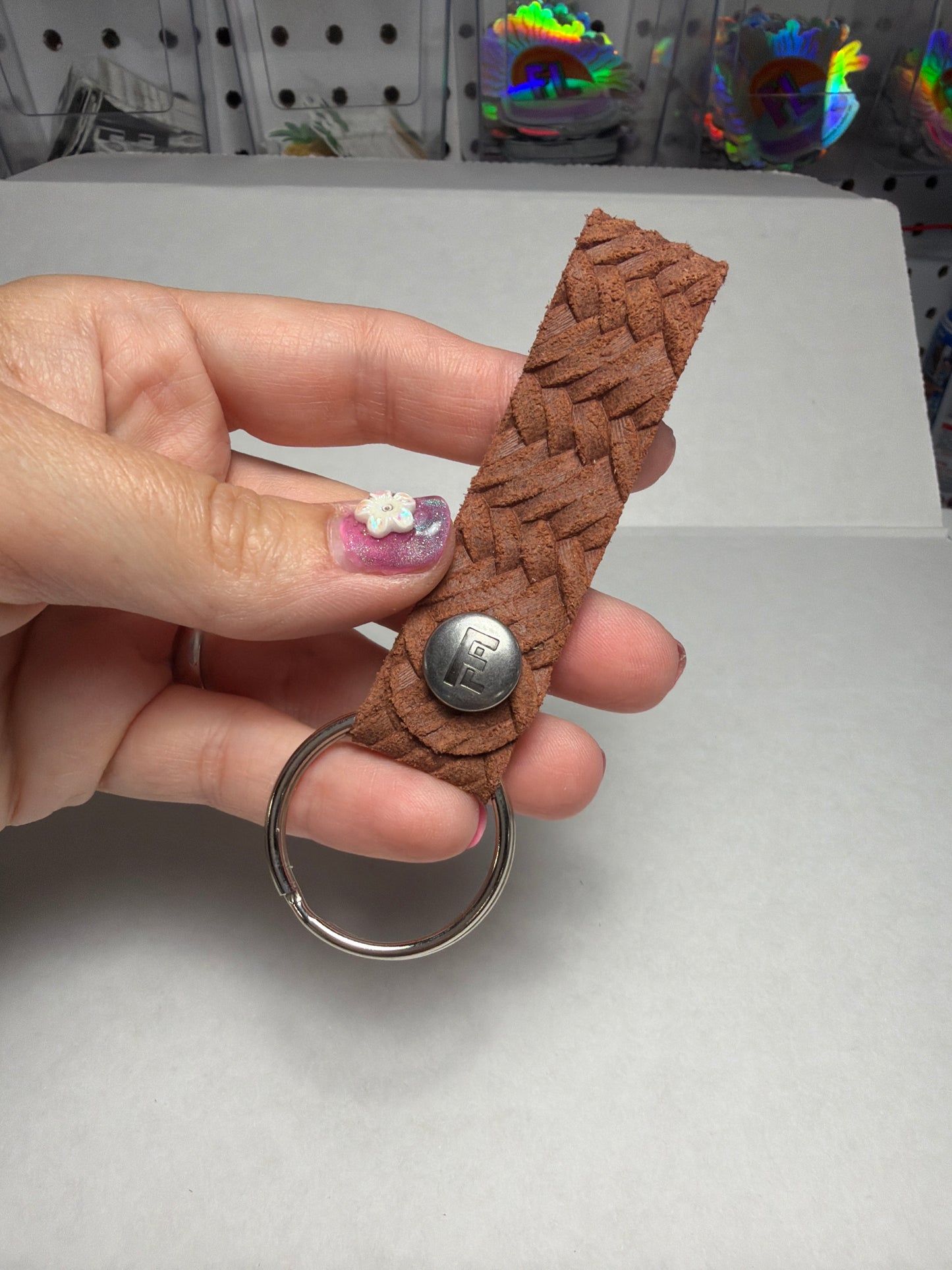 Woven Almond Keychain